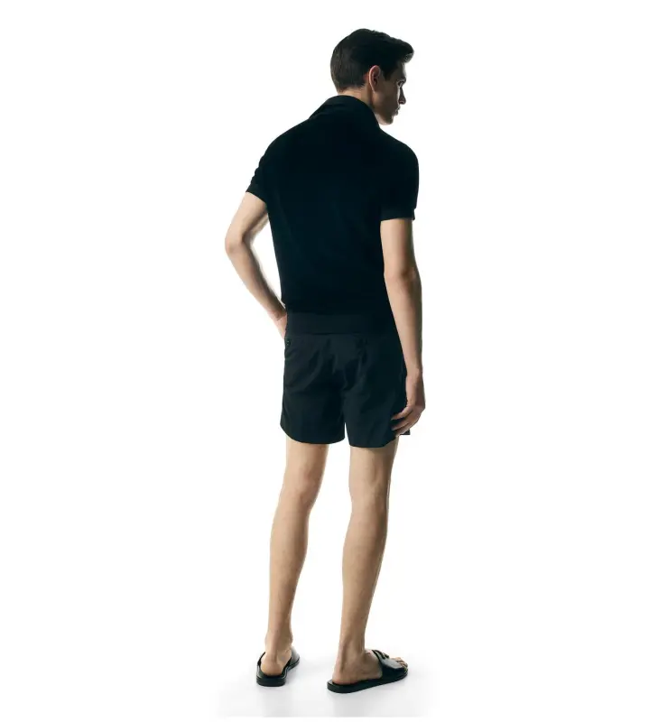 MODAL VELOUR POLO BLACK online